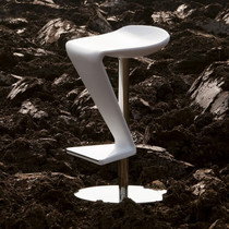 Modern minimal glass steel high footstool bar sample room sales building stainless steel z-shaped bar chair