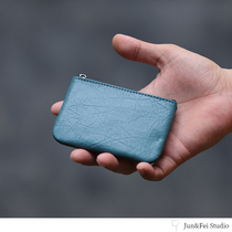 xmyb leather hand palm print simple change key Bag Mens retro cowhide card bag mini zipper wallet
