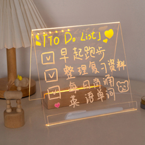 Three years of the second class acrylic notebook board transparent luminous memo prompt version message board rewritable small whiteboard writing board office home desktop simple ins style creative childrens display board