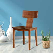 Qumei home simple Nordic dining chair fashion solid wood chair T-back