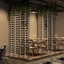 Industrial wind wine rack iron wine bottle rack Red Wine Rack bar decoration rack red wine cabinet display rack restaurant card seat partition