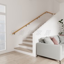 Solid wood stair handrail child safety handle indoor wall loft villa elderly non-slip handrail simple round