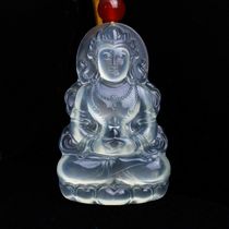 Jade Guanyin pendant men and womens ice landscape brand Bodhisattva jade stone necklace chalcedony pendant gift