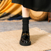 Inglées Thick Bottom Pine Pastry Shoes Woman 2022 Black Niche Flat Bottom Retro Small Leather Shoes With Single Shoe Lefu Shoes Woman