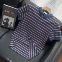 Summer small collar striped polo shirt men lapel short sleeve t-shirt youth half sleeve fashion casual fashion brand 2021 new products
