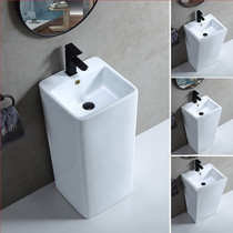 Hotel one-piece sink home bathroom floor-to-ceiling washbasin balcony square conjoined column Basin