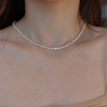 Rare small size natural irregular baroque pearl necklace small grain collarbone chain niche design sense of luxury
