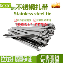 304 stainless steel cable tie 4 6mm self-locking metal marine outdoor holder perforated strap Kaigu Wenzhou