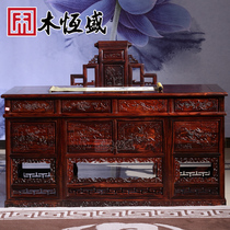 Wood Hengsheng mahogany furniture Indonesian black acid branch desk bookcase combination broad-leaved Huangshan Ming and Qing classical study