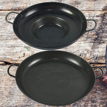 Uncoated hot plate black material deep type frying pan potato pancake cooked iron pan commercial teppanyaki pan