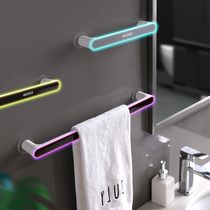 Towel rack punch-free bathroom bathroom suction cup rack bath towel rack Nordic simple creative single rod storage rod