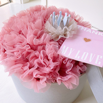 This is a box girl tutu dress gift box cake skirt high-end exquisite velvet box for one year