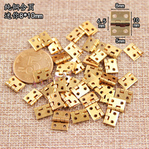 2-point mini hinge miniature small hinge pocket flat opening hinge pure copper hinge gift box folding 8 * 10mm brass