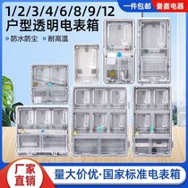 Outdoor waterproof multi-position meter box transparent flame retardant state network distribution box single-phase three-phase prepaid plastic meter box