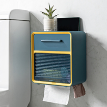 Tissue box Non-punching toilet bathroom wall-mounted storage box household multifunctional tissue rack toilet paper box