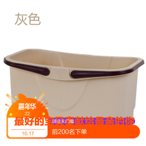 Flat mop bucket long household large mop portable car wash plastic bucket thick rubber cotton mop wash bucket