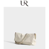 UR womens bag 2021 New Tide summer Joker geometric soft leather niche shoulder slant cross underarm bag white envelope bag