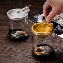 Funnel ashtray creative household with cover anti-ash machine smoke flavor ins Wind personality living room trend ashtray smoke