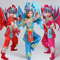Childrens Mulan Peking Opera Pretty Flower Dan Opera Performance Costume Childrens Little Lotus Style Knife Ma Dan Dance Costume