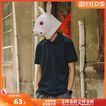 Rabbit Xiansen polo shirt men summer wild solid color youth casual Paul shirt lapel collar short sleeve T-shirt multi-color Tide brand
