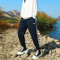 Simple sports trousers 2021 Outdoor Womens padded velvet warm pants with side long grain on the side