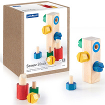 guidecraft Childrens desktop wooden nut building block toy spiral building block