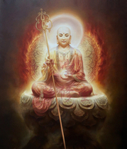 Custom portrait of Jizo Bodhisattva Crystal table scroll hanging painting Photo paper plastic seal Zeng Hao oil painting Jizo King fate