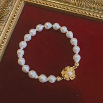 (G home) Natural small baroque pearl pure silver bracelet 890 fixed gold 490