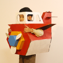 Kindergarten childrens aircraft paper shell toy wear paper box handmade paper plane carton DIY model