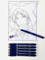 Meikale hook line pen Imported waterproof needle pen Drawing drawing comic hand-drawn animation design student pen
