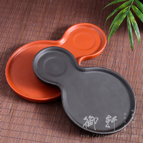 Purple clay pot pad plate single layer purple sand base gourd support Zhu mud small tea plate Kung Fu soup tea pot pad support