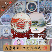 Porcelain plate custom pattern plate custom printed logo commemorative plate decorative plate decorative sitting plate Jingdezhen statue