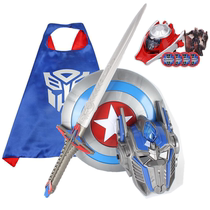 Deformation sound and light equipment Optimus Prime mask Knife Sword Robe Cloak set Childrens holiday props performance toys