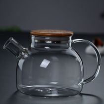 Thickened heat-resistant glass cold water jug High temperature juice jug Tie jug Explosion-proof large capacity transparent household kettle set