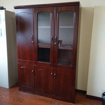 Office Wooden Red Bookcase Filing Cabinet File Cabinet Information Cabinet Table Matching Paint Pair Open Door Bookcase
