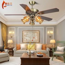 New led iron leaf fan lamp modern simple restaurant fan chandelier fashion bedroom living room wood leaf ceiling fan lamp