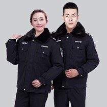 Security Cotton Clothing Winter Thickening short section Military coat mens versatile anti-cold wear on duty workwear suit cotton clothes