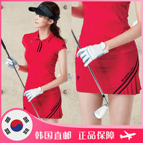 2021 spring and summer PEGGYNCO Korea badminton suit short sleeve short skirt suit women lapel red fashion quick-drying