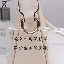 Bag hardware d-buckle protective ring transparent winding sleeve metal buckle head anti-wear and anti-oxidation transparent coil
