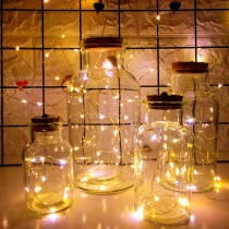 Illuminated wishing bottle Glass cork Starry sky bottle Drift bottle Christmas gift Flashing light Decorative items Night light