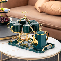 Coffee cup set European small exquisite coffee cup saucer Light luxury ceramic cup High-end household French afternoon tea set