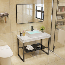 Marble wash basin floor-standing washbasin cabinet combination bathroom toilet simple wash table hanging wall Basin