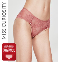 3 bars RMB98  Curiosity Sexy Lace Transparent Pants Woman Pure Cotton Crotch Method Low Waist Triangle Pants Super Slim Summer