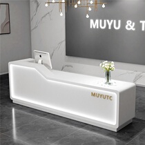 Beauty salon cashier bar counter Commercial training institution front desk Company reception counter White paint simple and modern