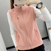 Fleece vest mens and womens autumn and winter polar fleece collar vest plus velvet thick warm vest vest sleeveless jacket