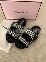 Hang Shunfeng Wants-Lab black and white and bird - gutt Velvet Super Soft Ding - skin bull button slippers are gone