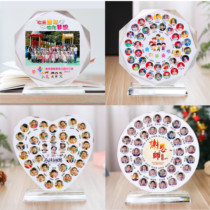 Crystal photo creative heart-shaped table Kindergarten graduation photo frame custom classmate party souvenir souvenir