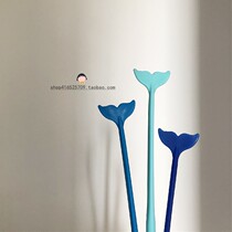 Suitable for glass cups Zhou year Qingmei fish tail plastic stirring rod blue whale long handle drainage stick to adjust wine bar
