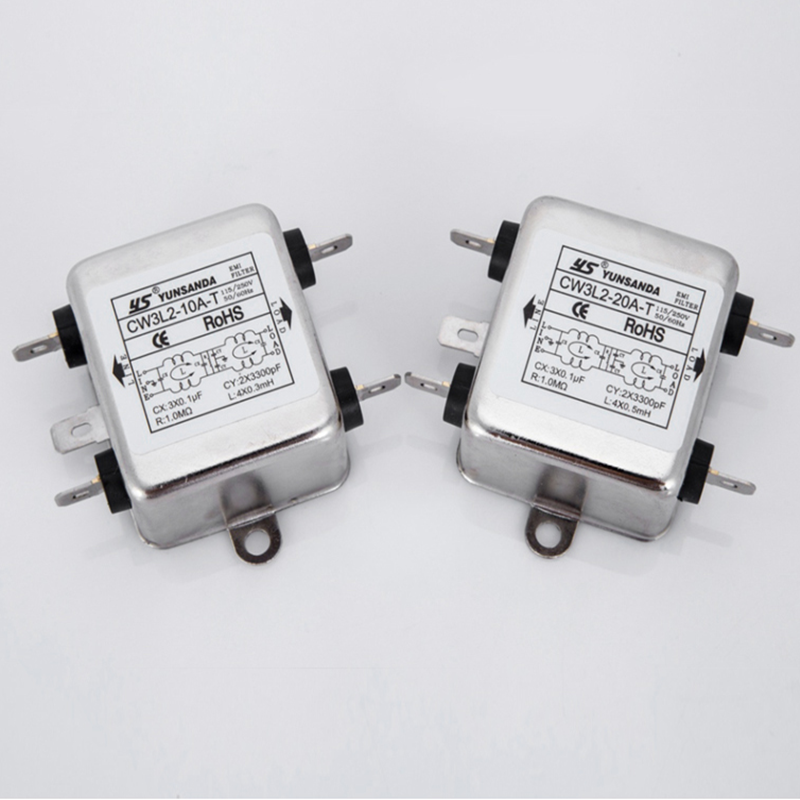 Taiwan YUNSANDA power supply anti-jamming EMI AC filter CW3L2-10A6A3A20-T bipolar insert