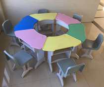 Smart classroom combination table and chair Multi-function training table Library reading desk Color deformation student table and chair